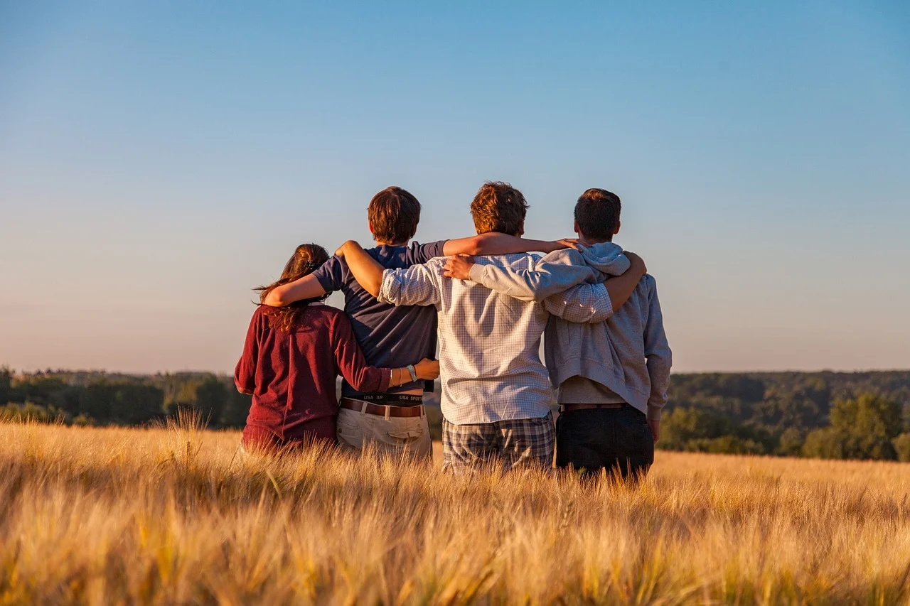 Friends sharing a moment on the trip