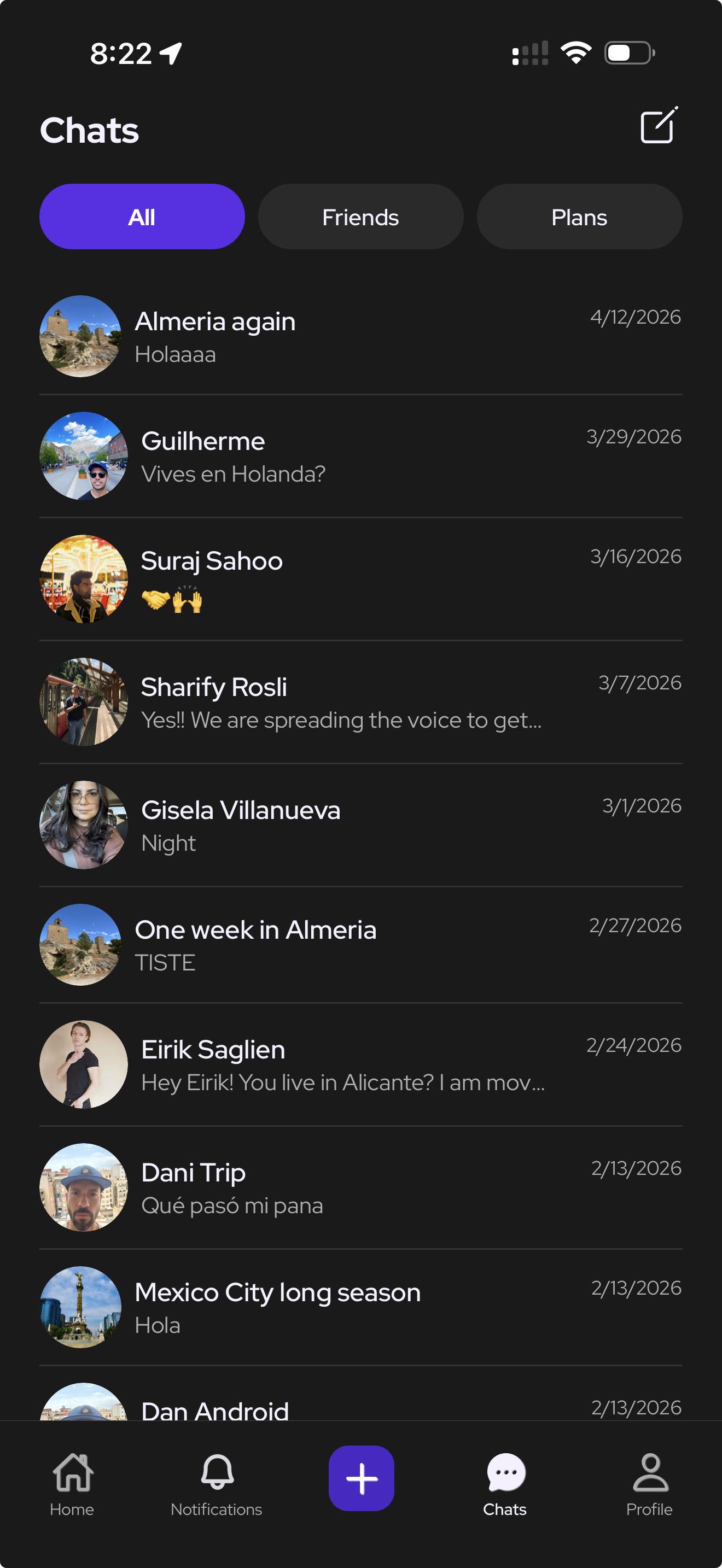 Chats screen